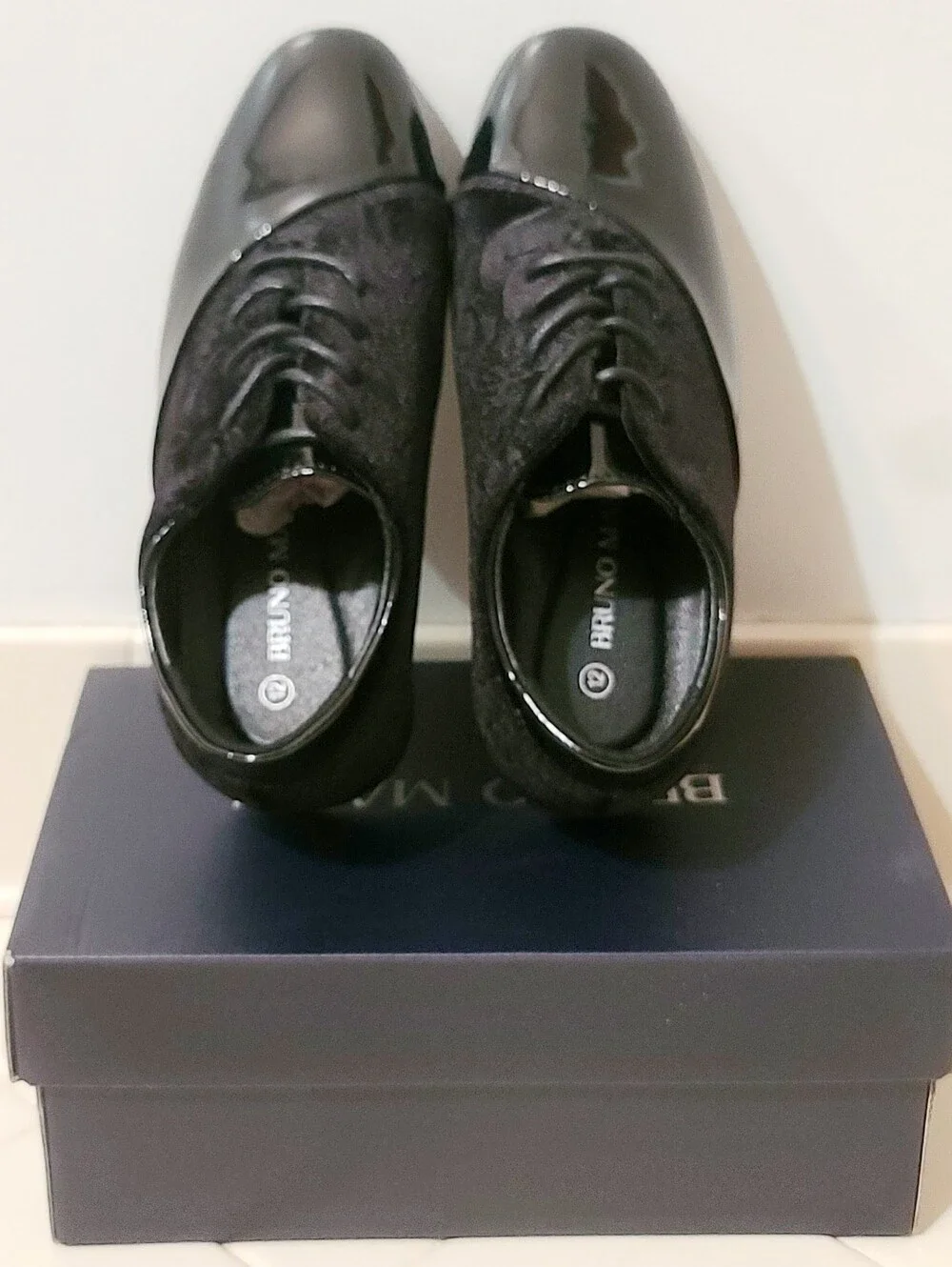 Bruno Marc Formal Patent Velvet Tuxedo Oxford PS Size 12C